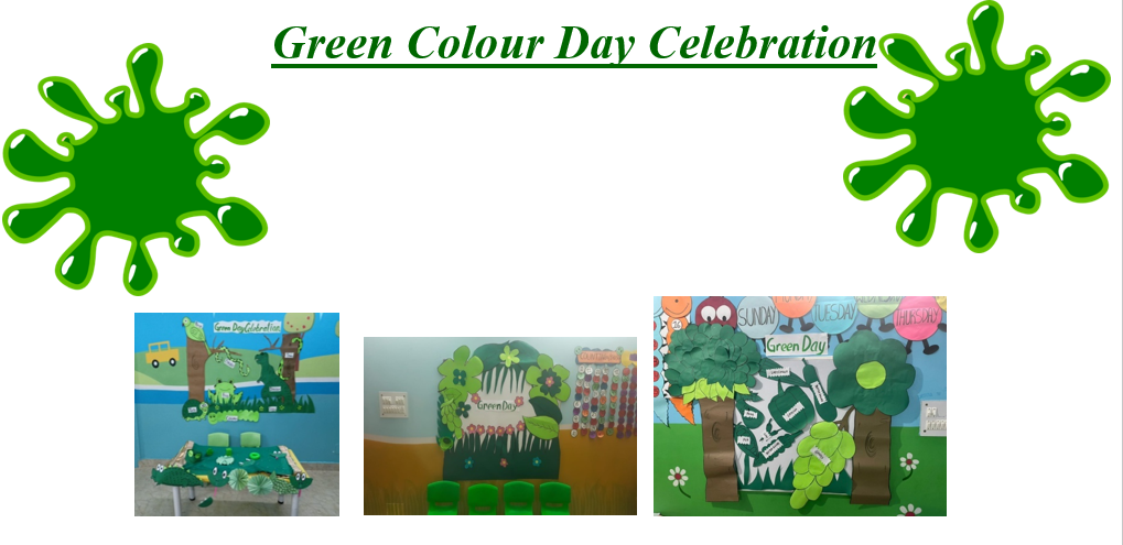 green colour day celebration in preschool