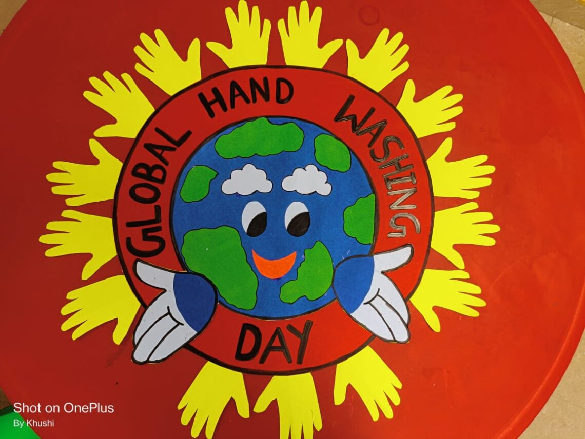 Global hand washing day banner design Royalty Free Vector