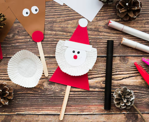 Have kids glue cotton balls on the plate to make Santa’s beard. Add a red paper hat and googly eyes.